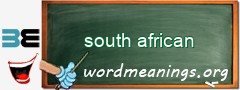 WordMeaning blackboard for south african
